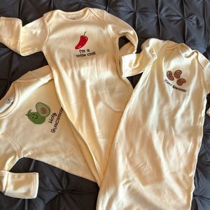 Set of 3 Organic Cotton Sleep Gowns